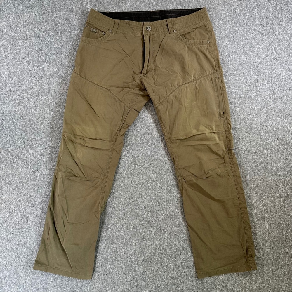 KUHL Pants Mens 36x30 Vented Crotch and Knee Brown Articulated Outdoor